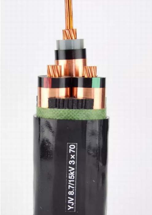 
                                 Custom 18kv / 30kv isolation XLPE Câble avec le fil de cuivre Câble alimentation écran                            