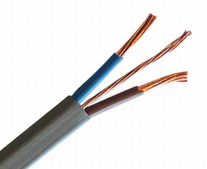 
                                 PVC plana Cable eléctrico de 3 núcleos de X2.5sqmm funda dura Línea de hogar con el color blanco                            