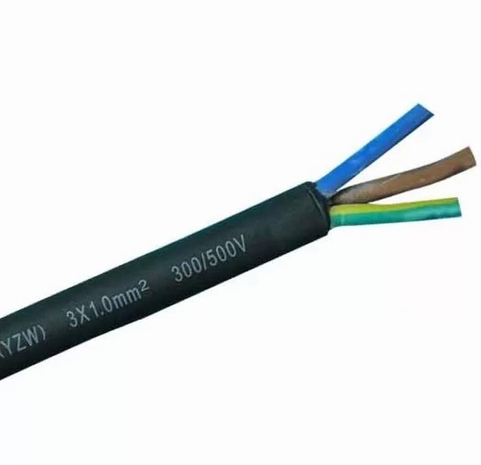 Flexible Copper Conductor Rubber Insulated Cable Yzw 300/500V 1.5mm - 400mm
