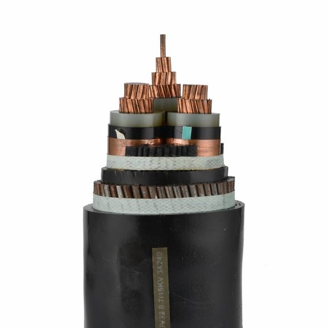  Conductor de cobre y aluminio aislante XLPE de alambre de acero recubierto de PVC de cable de alimentación eléctrica blindada