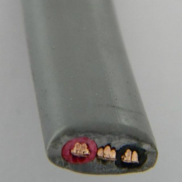  2+1 de cobre de núcleos de aislamiento de PVC Revestimiento de PVC de alambre plano