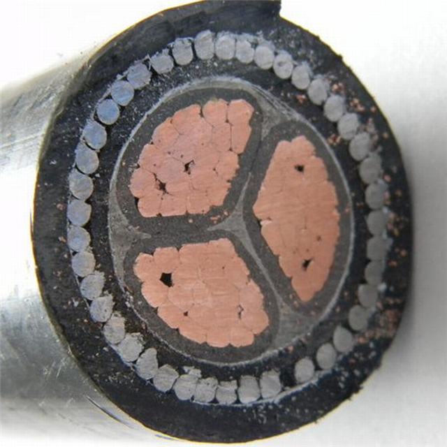  En forma de 3 núcleos de alambre de acero Conductor Cu Cable Blindado de cable de enterramiento directo