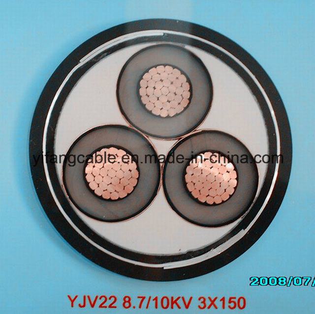  BS6622 u. IEC60502 18/30 (6) KV XLPE Insulated PVC Sheathed Power Cable 3X185mm2
