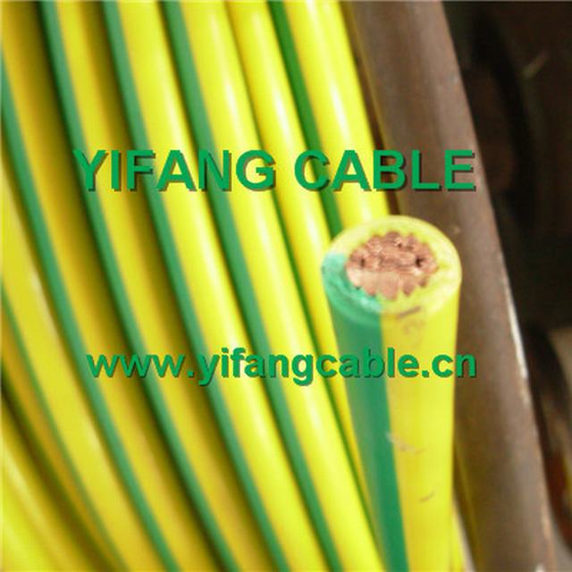  Электрический провод с зеленого и желтого цвета, коричневого цвета