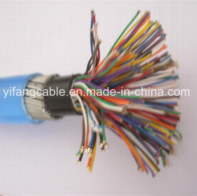  Cable de teléfono de 0,8 mm de Par 75 Cu/PE/blindaje de Mylar/aluminio/PVC Swa