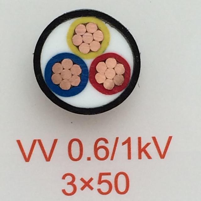  3 kv 0.6/1Core Cu Core Insualted Nyy gainé PVC PVC Câble d'alimentation