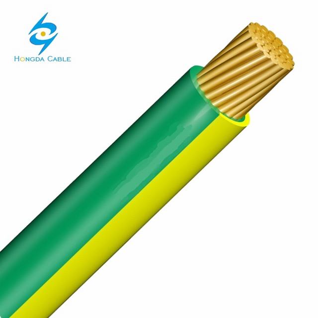  150mm recubierto de PVC de cobre flexible conexión a tierra cable de alambre verde/amarillo