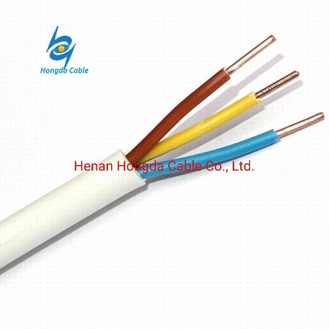 
                                 10mm 18AWG de cobre flexible sólido de 2 núcleos aislados con PVC, Piso de alambre cables redondos                            