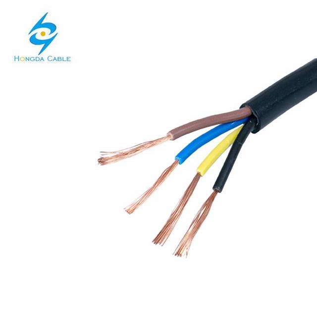 
                                 300/500V 0,5 mm2 de 0,75 mm2 de 4 núcleos de aislamiento de PVC forrado cable flexible                            