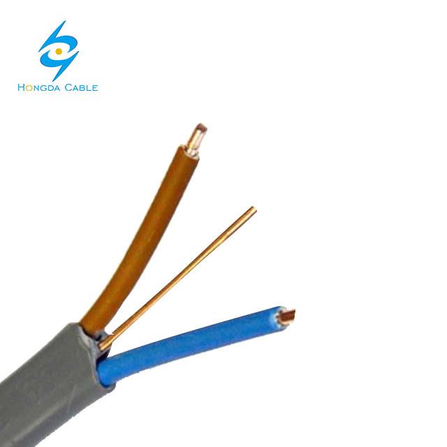 300/500V BS 6004 En 50525-2-31 Standard PVC Insulated 1.5mm 2.5mm 3 Core 2+E Solid Flat Twin and Earth Cable