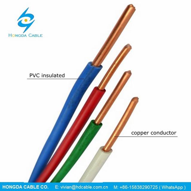  Cables y alambres de cobre aislados PVC Nya de 450/750 conductor de V
