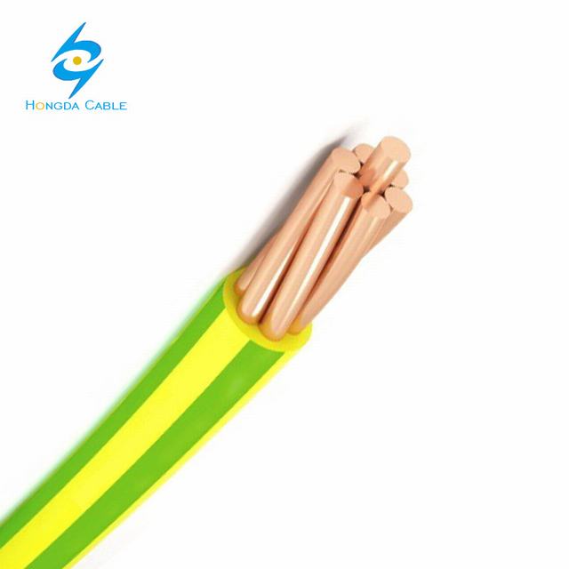 450/750V Cooper Conductor Yellow/Green Color Low Smoke Halogen Free Flame Retardant Xlpo Insulated Single Core 25mm Cable