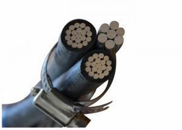  600-1000V 2+1 Core 10~240mm2 Cable de aluminio reforzado de acero con aislamiento de PVC Cable de antena