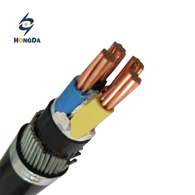 600 / 1000V Aluminum / Copper Conductor PVC Insulated PVC Sheathed Armoured Cable