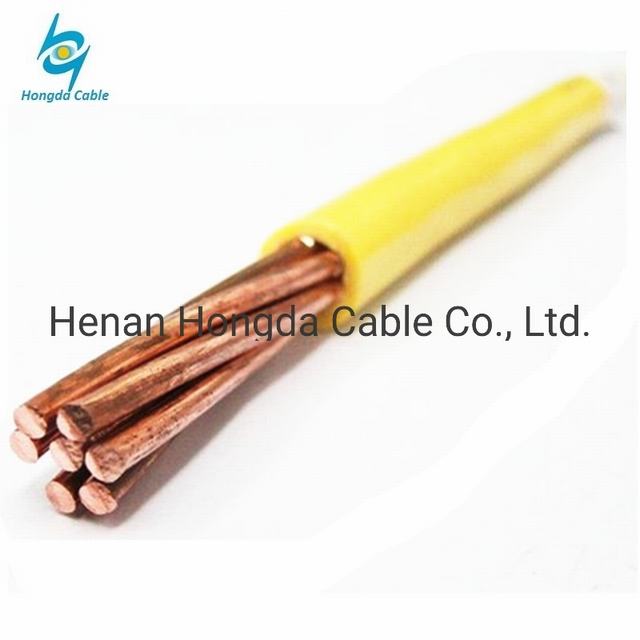 
                                 600V 4 2 1 1/0 AWG Conductor de cobre aislados con PVC Thw Tw cable eléctrico                            