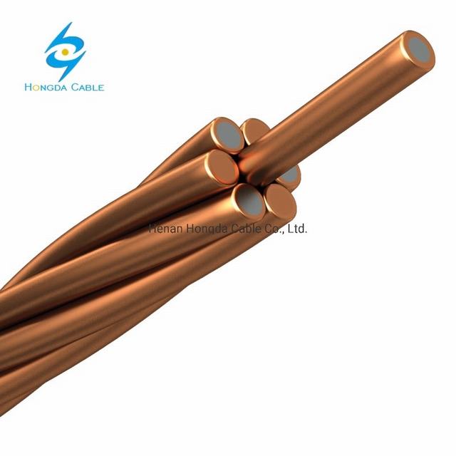 7/2.59mm CCS 30%21% Conductivity 2AWG Strand Copper Clad Steel Wire