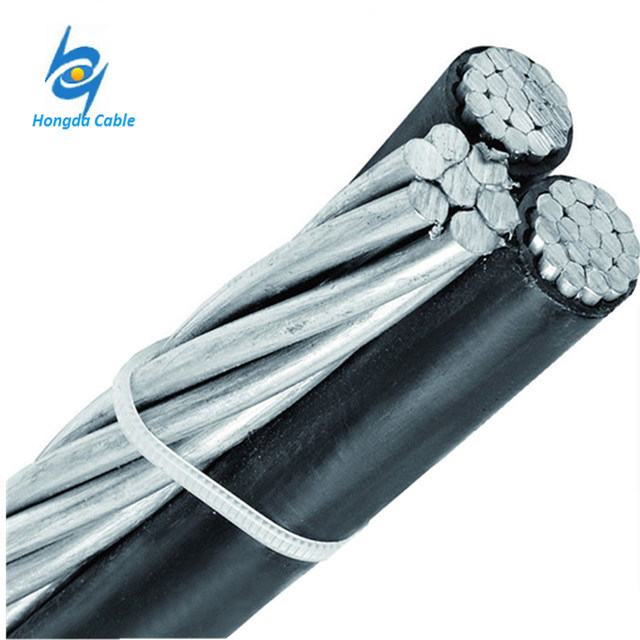  AAAC XLPE alambre conductor desnudo Triplex 2/0 4/0 Cable caída del servicio