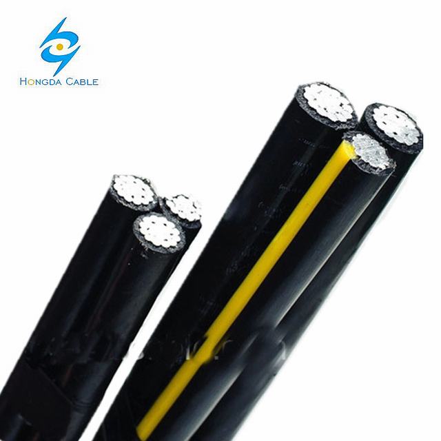  ABC 3*35 câble aérien en aluminium XLPE/PE/Câble isolé PVC/LDPE