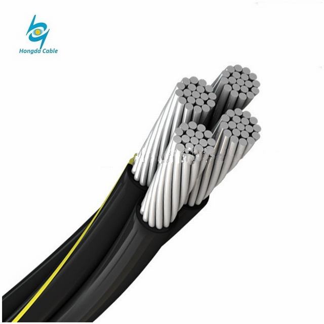 Aluminum Cores with XLPE Insulation SIP-4 Self Supporting Overhead Cable 16mm 25mm