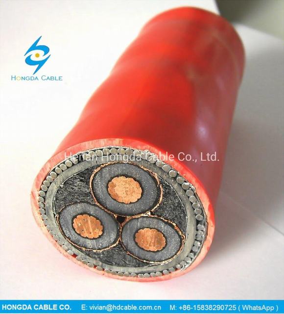 
                                 BS6622 6.35/11kv de 3 núcleos de Swa PVC Cable 3x240mm2 Cable de alimentación                            
