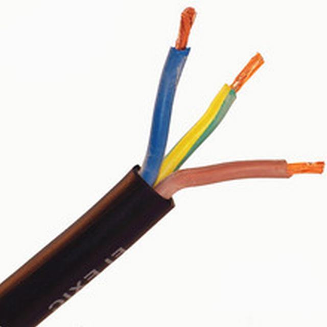  Color negro/amarillo de 3 núcleos de Rvv Cable eléctrico en los cables de alimentación