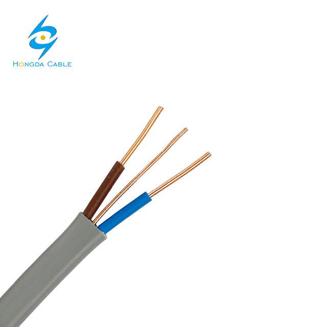 
                                 Los cables de Electro doble con la masa de 2,5 mm de 2C+E2+1.52x1,5 mm mm2 Cable plano de la TPS                            