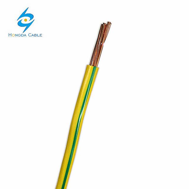  El verde de PVC amarillo de 50mm2 6mm cable de conexión a tierra de cobre del cable de masa