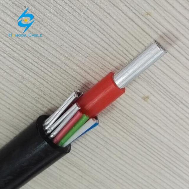 Hongda 2*8 AWG Conductor de aluminio Cable de servicio de cable Solidal concéntricos