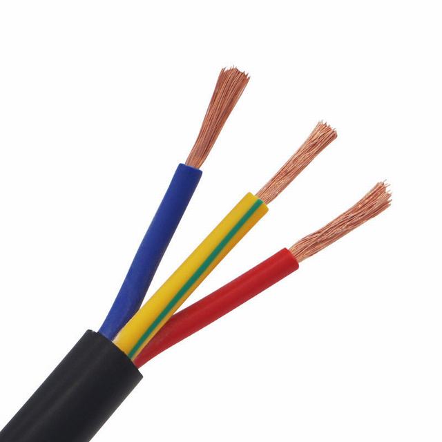 
                                 Venta caliente de color negro/amarillo de 3 núcleos de Rvv Cable eléctrico flexible                            