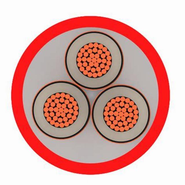 Medium Voltage Copper Conductor XLPE Insulated PE Sheathed 3 Core Power Cable