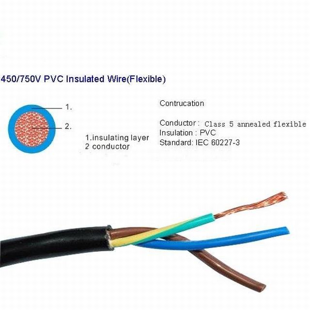  N2xy/Nycy/Nyy Conductor de cobre del cable de alimentación de PVC