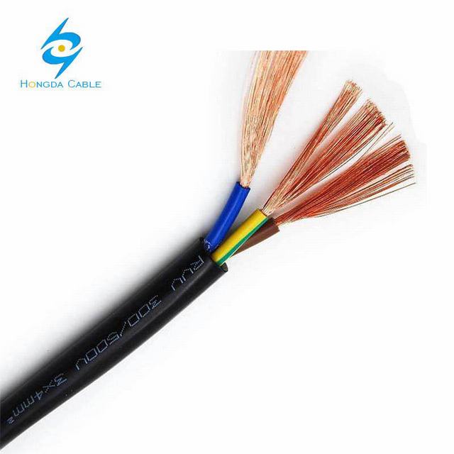  O invólucro de PVC com isolamento de PVC flexível de fios elétricos de cobre 3*1.5 3*2.5 3*4 Rvv Fio Elétrico