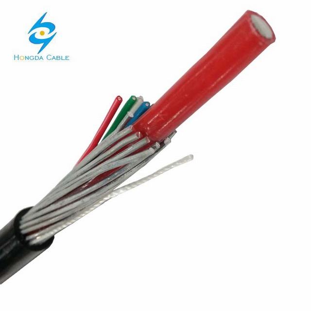 
                                 Single Core Cable concéntrico de aluminio 16mm de aluminio 4X0.5mm Piloto de diferente color cable Cable de baja tensión                            