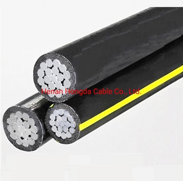 XLPE Insulated Overhead Triplex Service Drop with Bare AAC ABC Cable Patella 2*6+6AWG