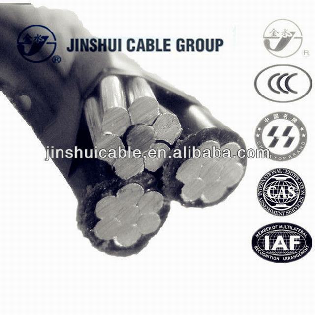 Low Voltage Overhead Twisted ABC Aerial Bundled Cable Triplex Aerial Cable