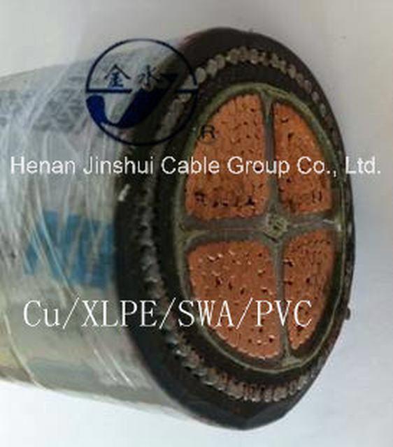  Isolation en polyéthylène réticulé câble souterrain 4core 240mm2 Cu/XLPE/swa/PVC